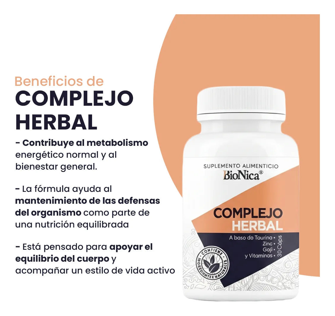 Complejo Herbal Biónica 30 cápsulas<br>Energía y metabolismo | Bienestar integral