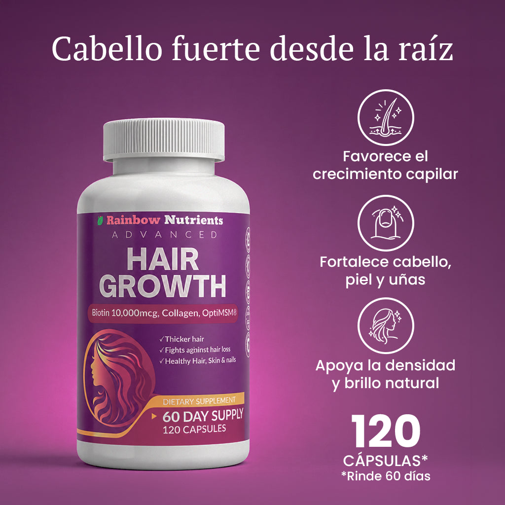 Hair Growth 120 cápsulas<br>Cabello, piel y uñas | Belleza integral