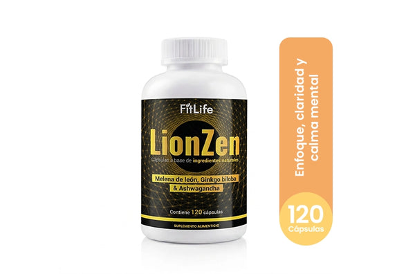 LionZen 500mg 120 cápsulas <br> Enfoque mental | Antiestrés natural